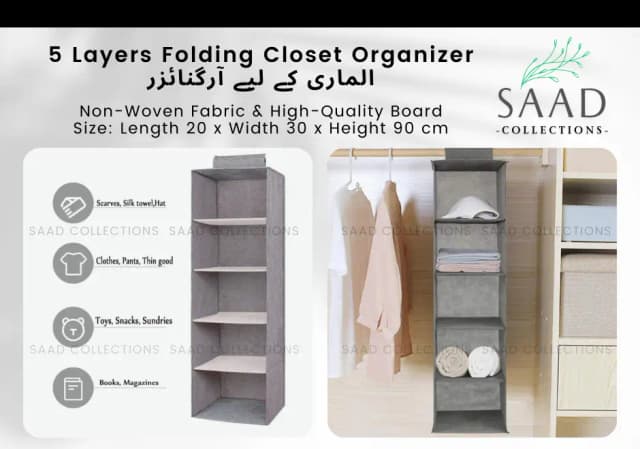 5 Layers Folding Closet Organizer