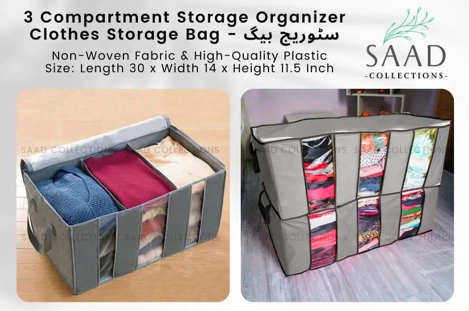 3 Compartment Storage Organizer / Clothes Storage Bag