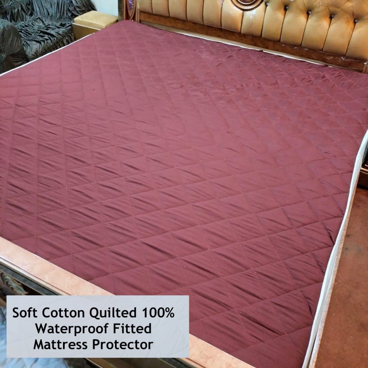 Soft Cotton Quilted Mattress Cover - Waterproof