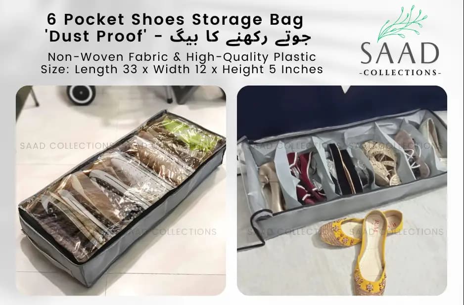 6 Pocket Shoes Storage Bag (Dust Proof)